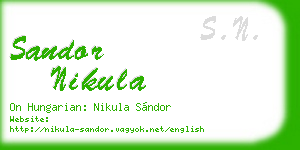 sandor nikula business card